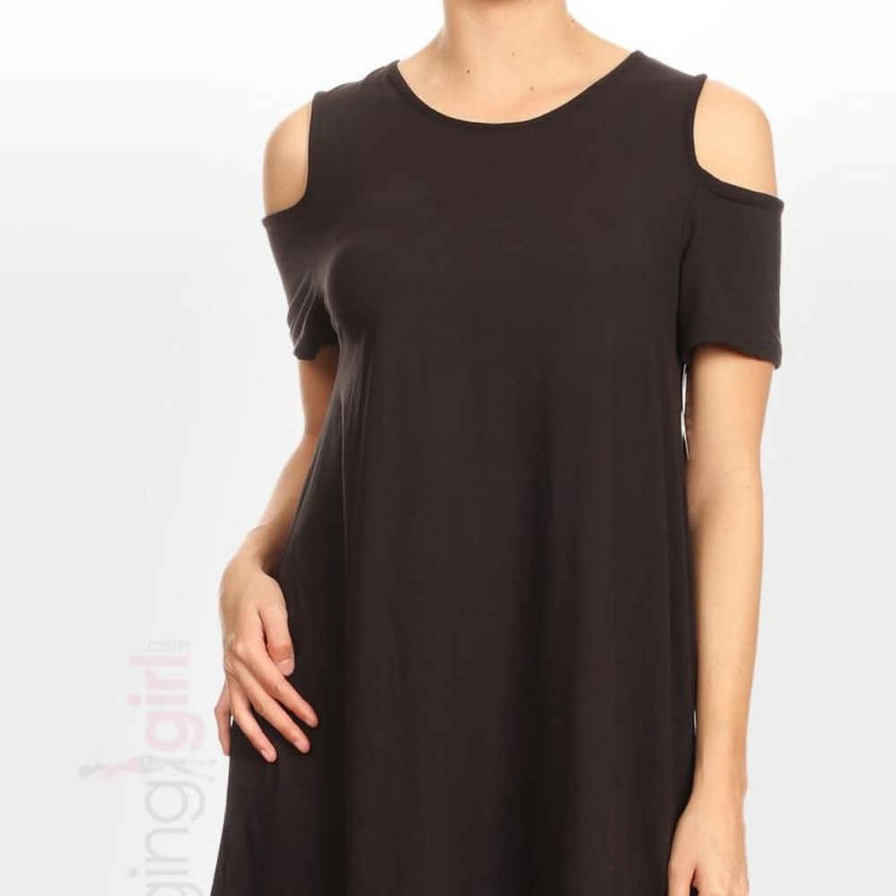 Cold Shoulder Dress - Black